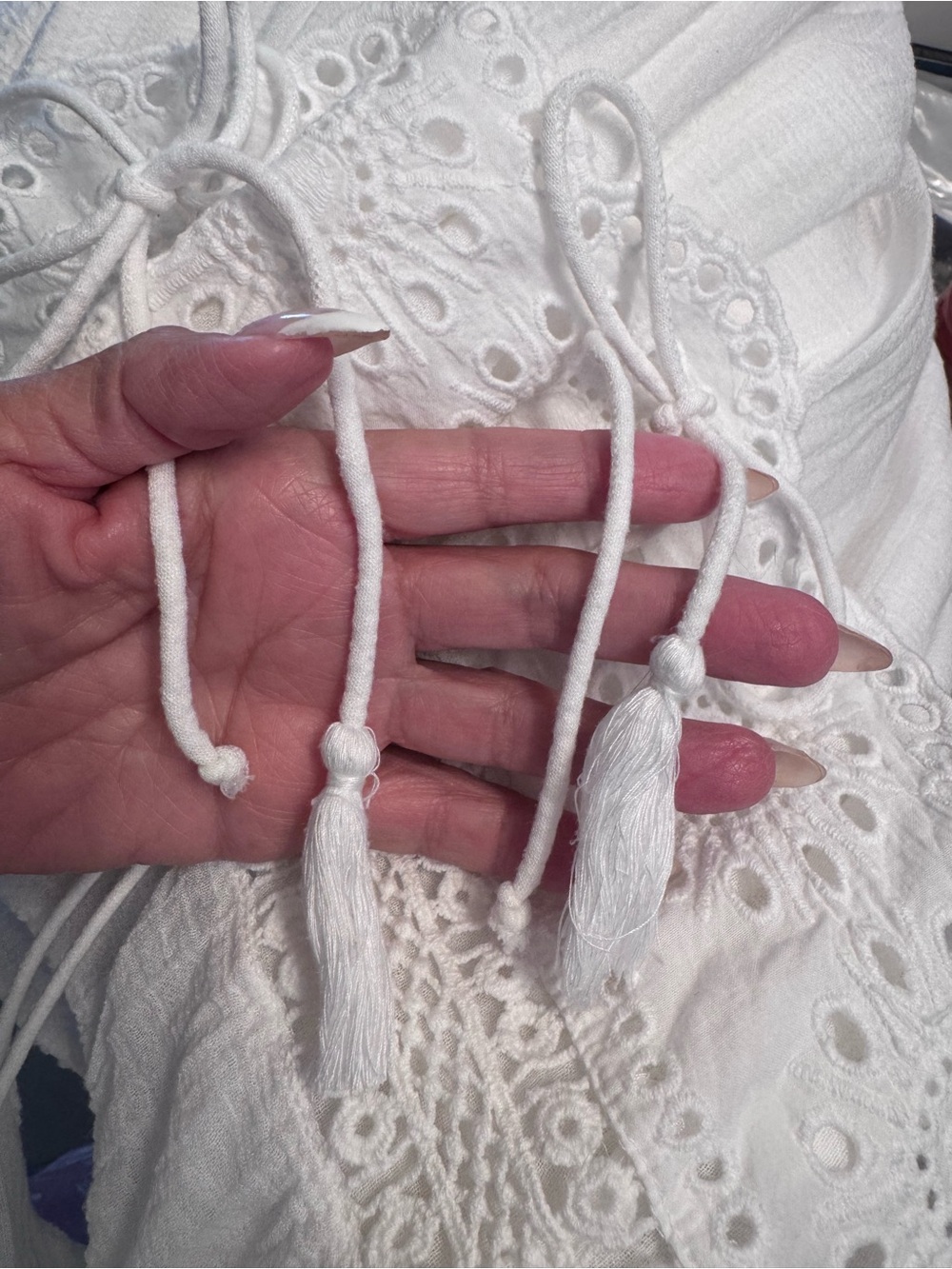 Zara White Eyelet Flounce Maxi Dress - Picture 4 of 4